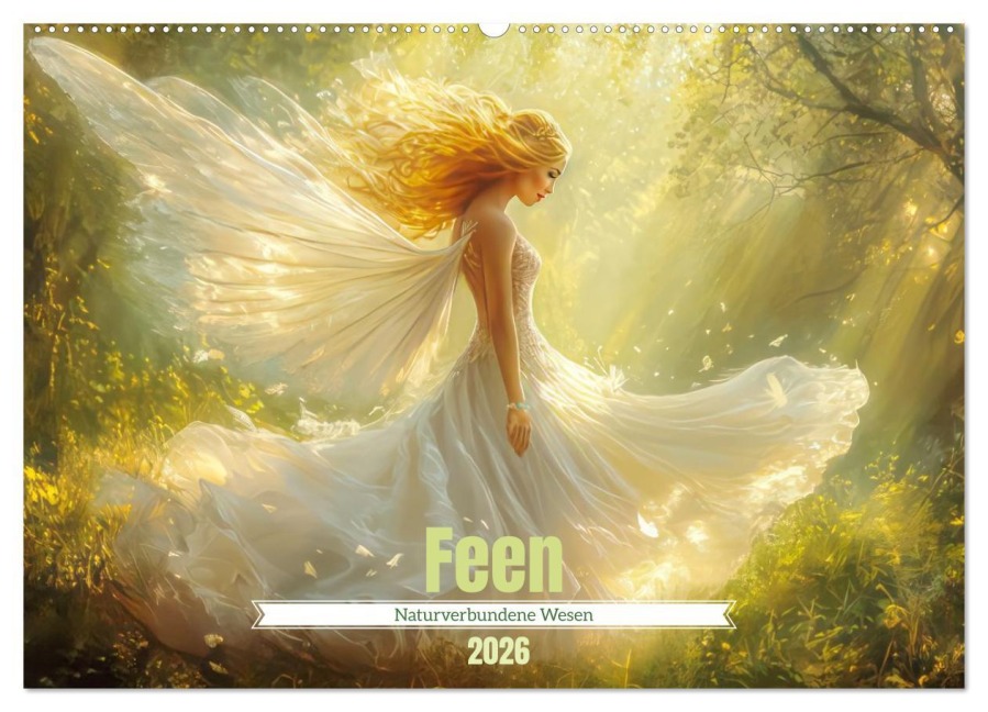 Feen - Naturverbundene Wesen (Wandkalender 2026 DIN A2 quer), CALVENDO Monatskalender - Liselotte Brunner-Klaus