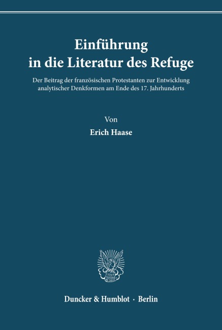 Einführung in die Literatur des Refuge. - Erich Haase