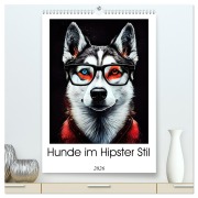 Cover-Bild zum Titel 'Hunde im Hipster Stil (hochwertiger Premium Wandkalender 2026 DIN A2 hoch), Kunstdruck in Hochglanz' von 'Justyna Jaszke JBJart'