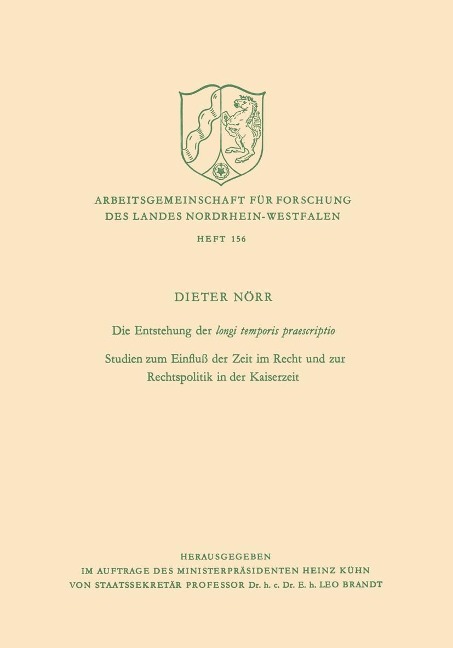 Die Entstehung der longi temporis praescriptio - Dieter Nörr