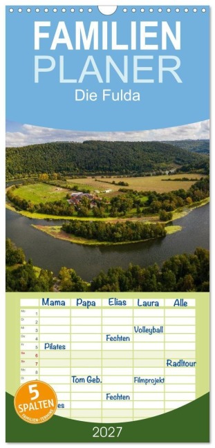 Familienplaner 2027 - Die Fulda mit 5 Spalten (Wandkalender, 21 x 45 cm) CALVENDO - Markus W. Lambrecht
