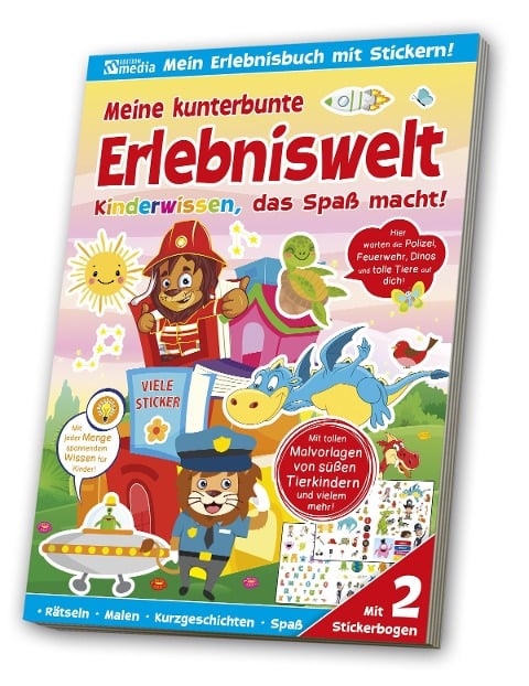 Sticker-Übungsbuch - Feuerwehr, Polizei, Dinos - 