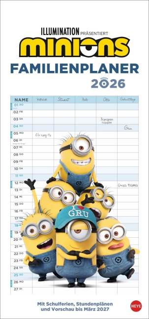 Minions Familienplaner 2026 - 