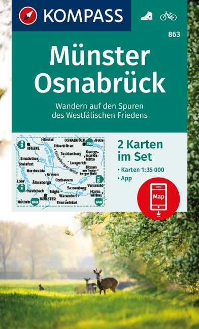 KOMPASS Wanderkarten-Set 863 Münster, Osnabrück (2 Karten) 1:35.000 - 