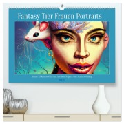 Cover-Bild zum Titel 'Fantasy Tier Frauen Portraits (hochwertiger Premium Wandkalender 2026 DIN A2 quer), Kunstdruck in Hochglanz' von 'Marlise Gaudig'
