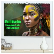 Cover-Bild zum Titel 'Exotische Frauenportraits im Dschungel (hochwertiger Premium Wandkalender 2026 DIN A2 quer), Kunstdruck in Hochglanz' von 'Liselotte Brunner-Klaus'