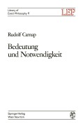 Cover-Bild zum Titel 'Bedeutung und Notwendigkeit' von 'Rudolf Carnap'