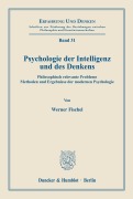 Cover-Bild zum Titel 'Psychologie der Intelligenz und des Denkens.' von 'Werner Fischel'