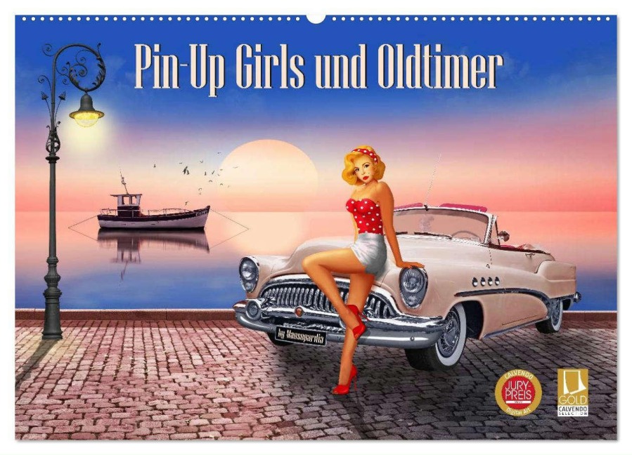 Pin-Up Girls und Oldtimer by Mausopardia (Wandkalender 2025 DIN A2 quer), CALVENDO Monatskalender - Monika Jüngling Alias Mausopardia