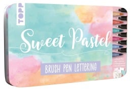 Cover-Bild zum Titel 'Brush Pen Lettering Designdose Sweet Pastel' von 'Frechverlag'