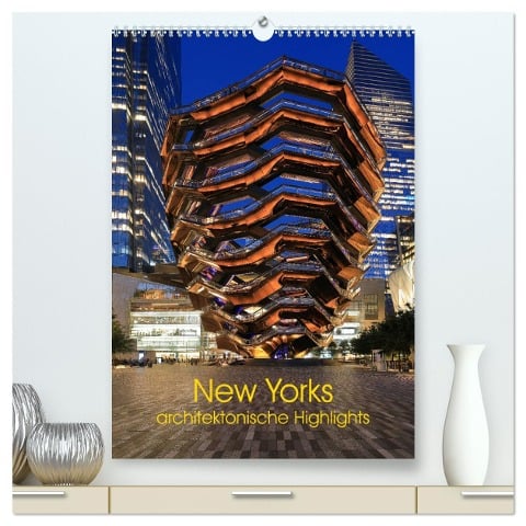 New Yorks architektonische Highlights (hochwertiger Premium Wandkalender 2025 DIN A2 hoch), Kunstdruck in Hochglanz - Gro Gro