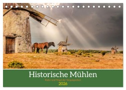 Cover-Bild zum Titel 'Historische Mühlen - Räder und Flügel der Vergangenheit (Tischkalender 2026 DIN A5 quer), CALVENDO Monatskalender' von 'Johann Schörkhuber'
