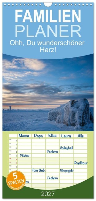 Familienplaner 2027 - Ohh, Du wunderschöner Harz! mit 5 Spalten (Wandkalender, 21 x 45 cm) CALVENDO - Thomas Bugdoll
