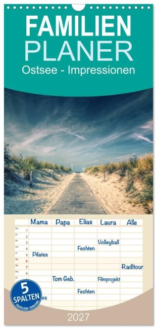 Familienplaner 2027 - Ostsee - Impressionen mit 5 Spalten (Wandkalender, 21 x 45 cm) CALVENDO - Thomas Deter