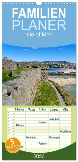 Familienplaner 2026 - Isle of Man mit 5 Spalten (Wandkalender, 21 x 45 cm) CALVENDO - 