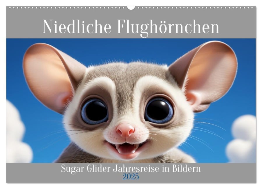 Niedliche Flughörnchen - Sugar Glider Jahresreise (Wandkalender 2025 DIN A2 quer), CALVENDO Monatskalender - Mythogalaxis Mythogalaxis