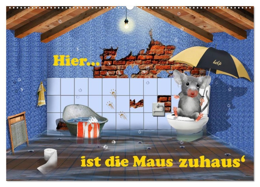 Hier ist die Maus zuhaus' (Wandkalender 2025 DIN A2 quer), CALVENDO Monatskalender - Monika Jüngling Alias Mausopardia