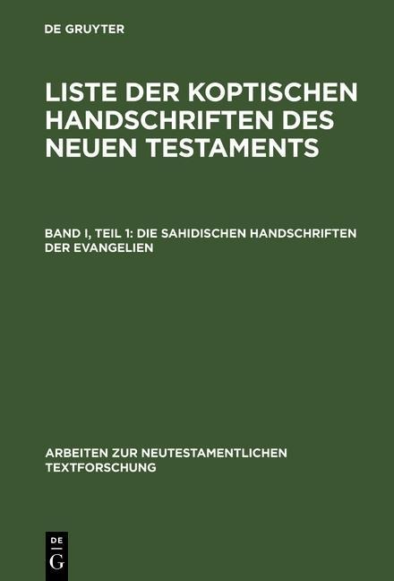 Die sahidischen Handschriften der Evangelien - 