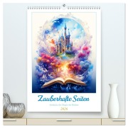 Zauberhafte Seiten - Entdecke die Magie der Bücher (hochwertiger Premium Wandkalender 2026 DIN A2 hoch), Kunstdruck in Hochglanz - Rupert Kowalski