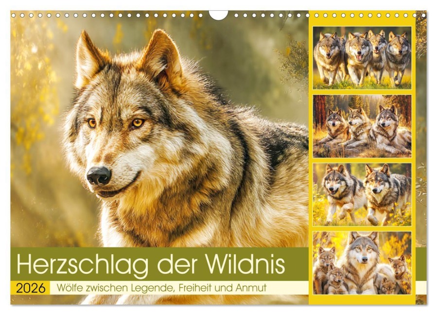 Herzschlag der Wildnis. Wölfe zwischen Legende, Freiheit und Anmut (Wandkalender 2026 DIN A3 quer), CALVENDO Monatskalender - Rose Hurley