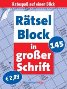 Cover-Bild zum Titel 'Rätselblock in großer Schrift 145 (5 Exemplare à 2,99 EUR)' von 'Eberhard Krüger'