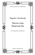Cover-Bild zum Titel 'Neues vom Doktor Ox' von 'Hippolyt Tauschinsky'
