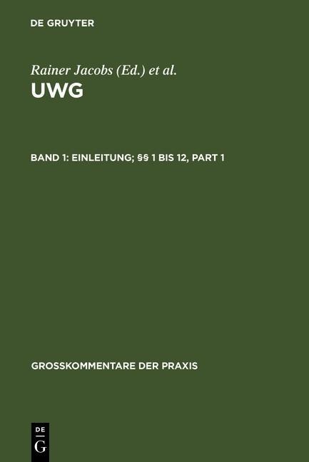Einleitung; §§ 1 bis 12 - 