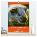 Meerschweinchen und Kaninchen Familienplaner (hochwertiger Premium Wandkalender 2025 DIN A2 hoch), Kunstdruck in Hochglanz - Kattobello Kattobello