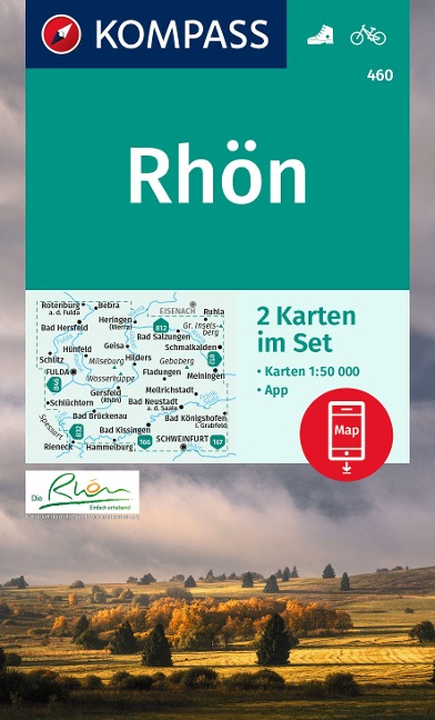 KOMPASS Wanderkarten-Set 460 Rhön, Fulda (2 Karten) 1:50.000 - 