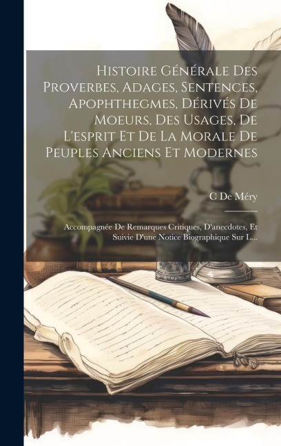 Histoire Générale Des Proverbes, Adages, Sentences, Apophthegmes, Dérivés De Moeurs, Des Usages, De L'esprit Et De La Morale De Peuples Anciens Et Mod - C. de Méry