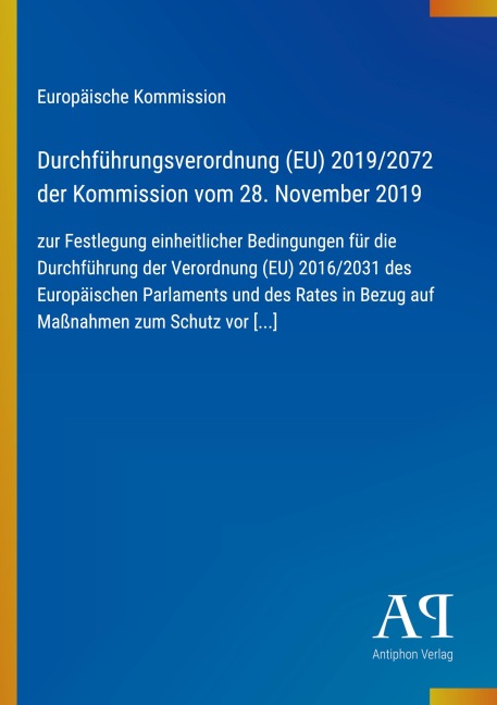 Durchführungsverordnung (EU) 2019/2072 der Kommission vom 28. November 2019 - Europäische Kommission