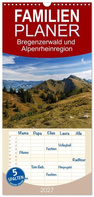 Familienplaner 2027 - Bregenzerwald und Alpenrheinregion mit 5 Spalten (Wandkalender, 21 x 45 cm) CALVENDO - Thomas Bichler