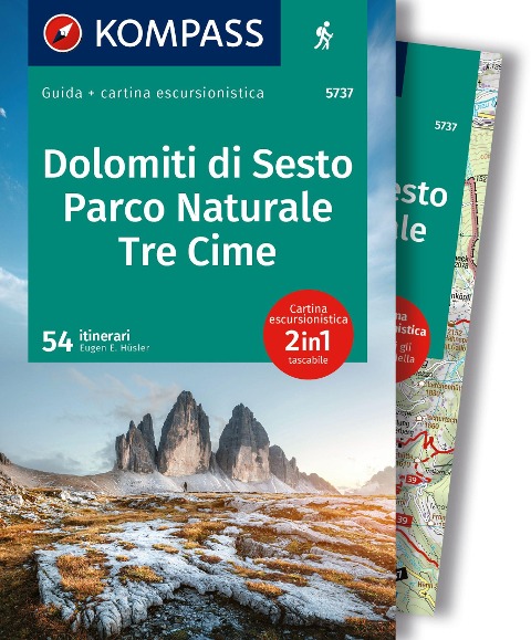 KOMPASS guida escursionistica Dolomiti di Sesto, Parco Naturale Tre Cime, 50 itinerari - Eugen Hüsler