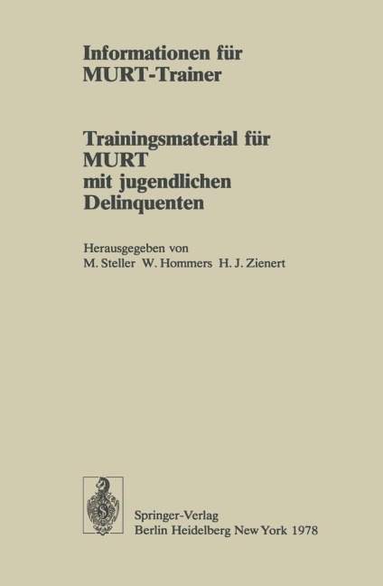 Informationen für MURT-Trainer - Jörg Alisch, Max Steller, Maren Langlotz, Hans J. Zienert