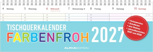 Cover-Bild zum Titel 'Tischquerkalender Farbenfroh 2027' von ''