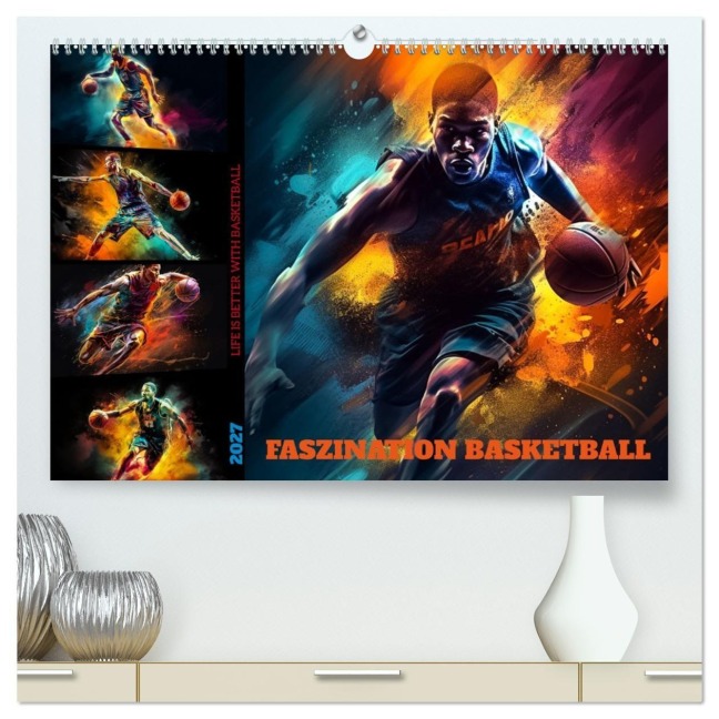 Faszination Basketball (hochwertiger Premium Wandkalender 2027 DIN A2 quer), Kunstdruck in Hochglanz - Dirk Meutzner