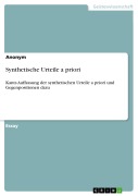 Cover-Bild zum Titel 'Synthetische Urteile a priori' von ''