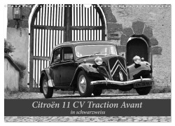 Citroën 11 CV Traction Avant in schwarzweiss (Wandkalender 2026 DIN A3 quer), CALVENDO Monatskalender - Ingo Laue