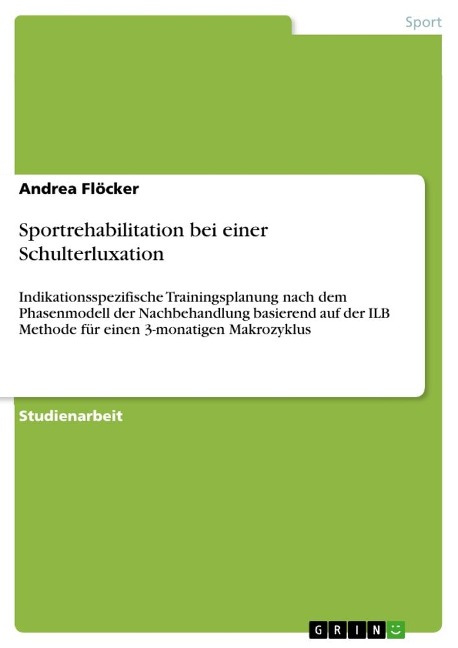 Sportrehabilitation bei einer Schulterluxation - Andrea Flöcker