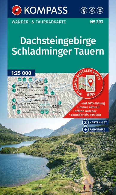 KOMPASS Wanderkarten-Set 293 Dachsteingebirge, Schladminger Tauern (3 Karten) 1:25.000 - 