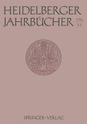 Cover-Bild zum Titel 'Heidelberger Jahrbücher' von ''