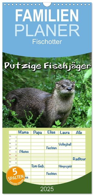 Familienplaner 2025 - Putzige Fischjäger mit 5 Spalten (Wandkalender, 21 x 45 cm) CALVENDO - Martina Berg