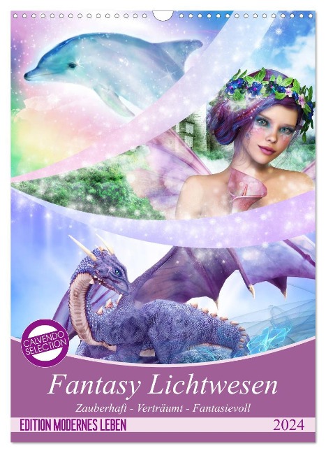 Fantasy Lichtwesen (Wandkalender 2024 DIN A3 hoch), CALVENDO Monatskalender - Gaby Shayana Hoffmann