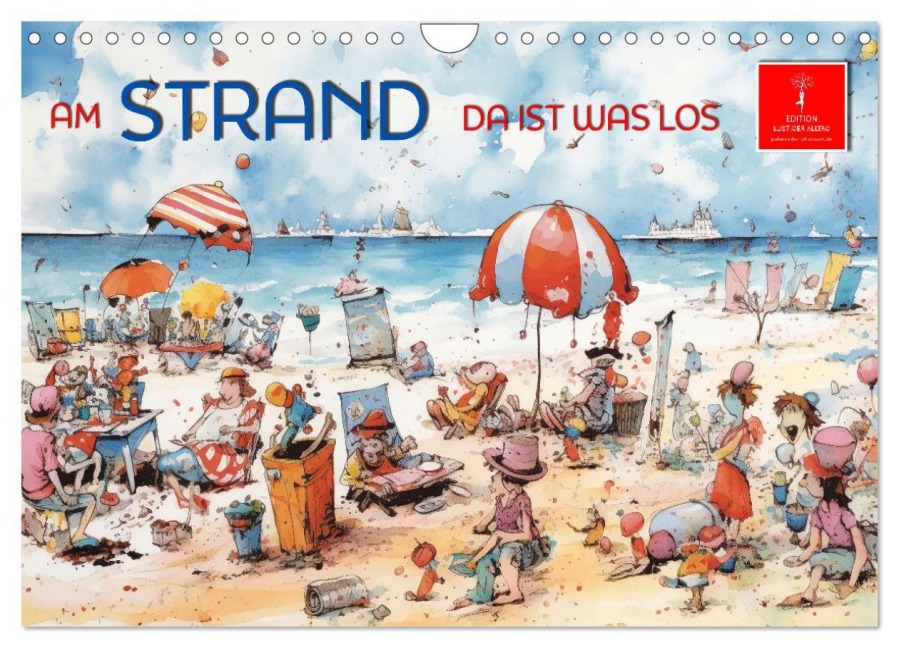 Am Strand da ist was los (Wandkalender 2025 DIN A4 quer), CALVENDO Monatskalender - Peter Roder