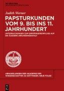 Cover-Bild zum Titel 'Papsturkunden vom 9. bis ins 11. Jahrhundert' von 'Judith Werner'