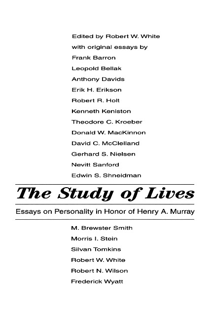 The Study of Lives - Robert White