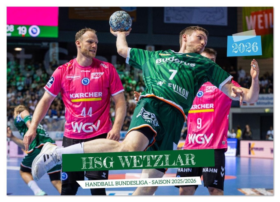 Kalender - HSG Wetzlar Handball Bundesliga Saison 2025/2026 (Wandkalender 2026 DIN A4 quer), CALVENDO Monatskalender - Www. Sportfoto-Vogler. de Vogler