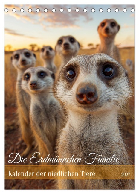 Die Erdmännchen Familie - Kalender der niedlichen Tiere (Tischkalender 2027 DIN A5 hoch), CALVENDO Monatskalender - Mb Fotografie