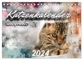 Katzenkalender mausgemalt (Tischkalender 2024 DIN A5 quer), CALVENDO Monatskalender - Sylvio Banker