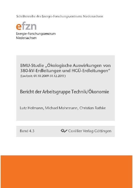 BMU-Studie "Ökologische Auswirkungen von 380-kV-Erdleitungen und HGÜ-Erdleitungen" - 